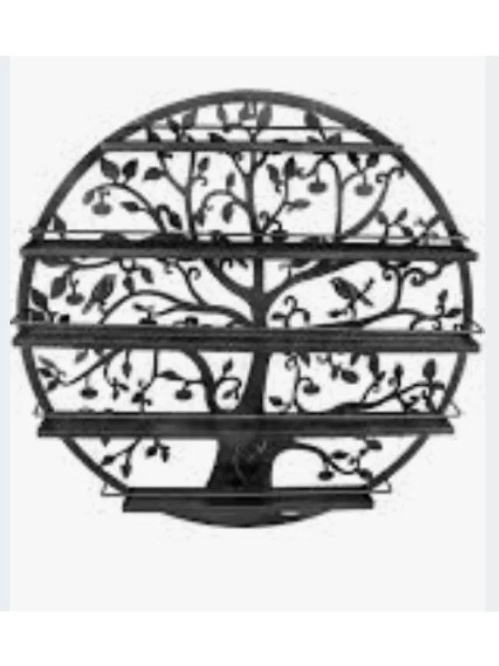 Round Metal Tree Design Wall Shelf 23.8